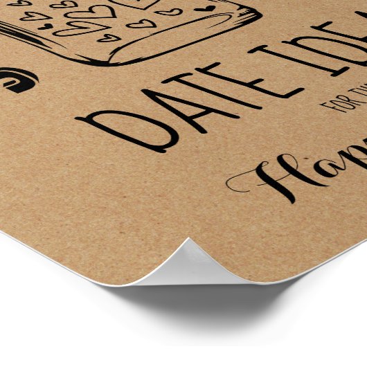 Bruiloftsspellen Datum Idee Bord Poster (Hoek)