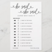 Bruiloftsspellen Hij Zei Zij Zei Raad eens (Voorkant)