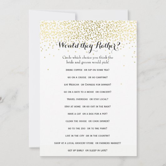 Bruiloftsspellen met dubbelzijdig gouden confetti (Voorkant)