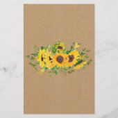 Bruiloftsspelletjes Rustic Zonnebloemen Bingo Kaar Flyer (Achterkant)