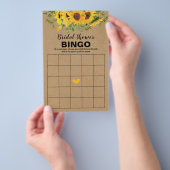 Bruiloftsspelletjes Rustic Zonnebloemen Bingo Kaar Flyer (Hand)