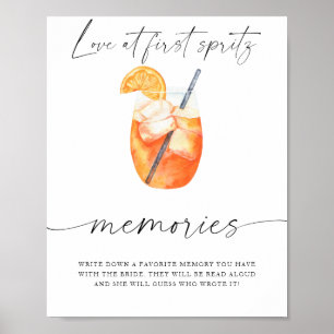 Bruiloftsspritz - herinneringen met de bruid poster