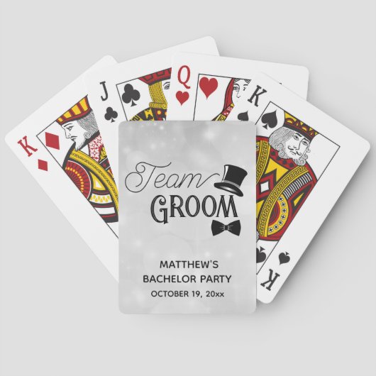 Bruiloftsteam Bruidegom Huwelijk Pokerkaarten (Achterkant)