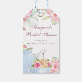 Bruiloftsthee feest bedankt cadeaulabel