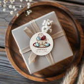 Bruiloftsthee feest macarons ronde sticker