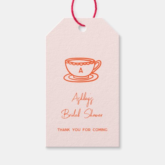 BruiloftsThee Thema Whimsical Doodle Cadeaulabel (Voorkant)