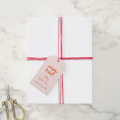 BruiloftsThee Thema Whimsical Doodle Cadeaulabel (Met Touw)