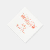 Bruiloftsthee Thema Whimsische Doodle Servet (Hoek)
