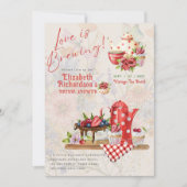 Bruiloftstheeceremonie in retro vintage stijl kaart (Voorkant)