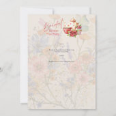 Bruiloftstheeceremonie in retro vintage stijl kaart (Achterkant)