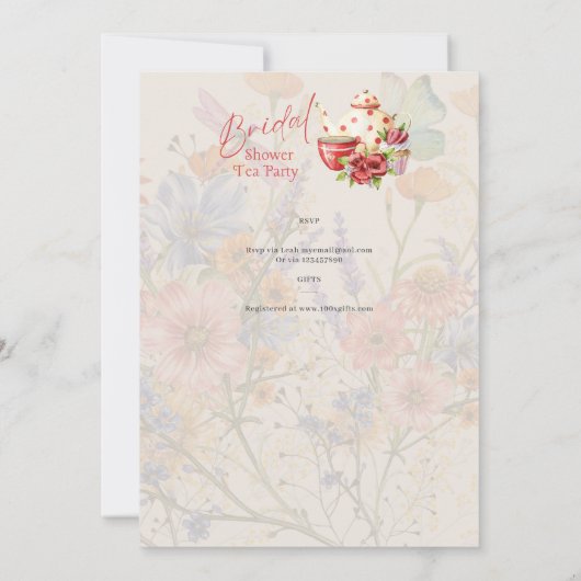 Bruiloftstheeceremonie in retro vintage stijl kaart (Achterkant)