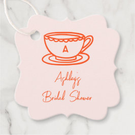 Bruiloftstheedrink met grillige Doodles Bedankjes Labels