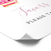 Bruiloftstheepartij Roze Favorieten Bord Cute Poster (Hoek)