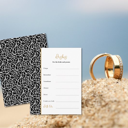 Bruiloftsthema Bladeren Wensen aan Bruid & Bruideg Informatiekaartje