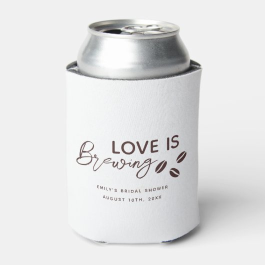 Bruiloftsthema 'Liefde is aan het brouwen' koffie Blikjeskoeler (Blikje Voorkant)
