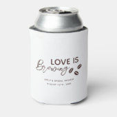 Bruiloftsthema 'Liefde is aan het brouwen' koffie Blikjeskoeler (Blikje Achterkant)