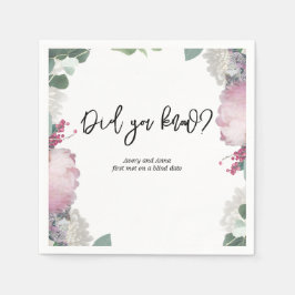 Bruiloftsthema met bloemen servet