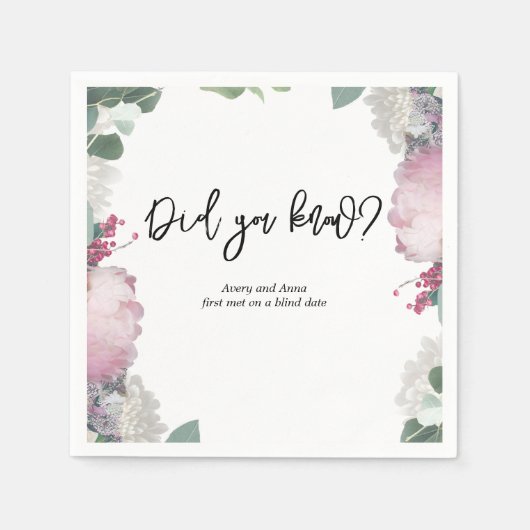 Bruiloftsthema met bloemen servet (Voorkant)