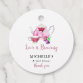 Bruiloftsthema thee party bedankjes labels (Voorkant)