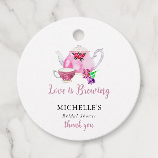 Bruiloftsthema thee party  bedankjes labels (Voorkant)