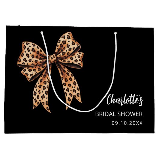 Bruiloftstijl luipaardprint zwart Bruidsboeket Groot Cadeauzakje (Achterkant)