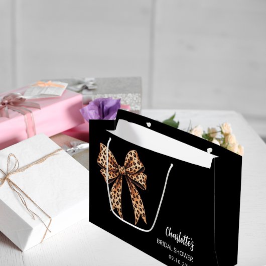 Bruiloftstijl luipaardprint zwart Bruidsboeket Groot Cadeauzakje