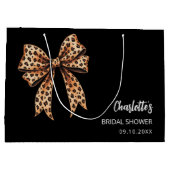 Bruiloftstijl zwart luipaardprint lint groot cadeauzakje (Achterkant)