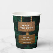 Bruiloftstuin Bladeren & Houten Hangend Ontwerp Papieren Bekers (Achterkant)