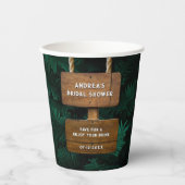 Bruiloftstuin Bladeren & Houten Hangend Ontwerp Papieren Bekers (Voorkant)