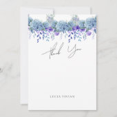 Bruiloftstuin Bruidsmeisje Paars Bloemmotief Bedankkaart (Voorkant)