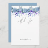 Bruiloftstuin Bruidsmeisje Paars Bloemmotief Bedankkaart (Voorkant / Achterkant)