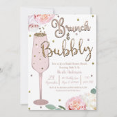 Bruiloftsuitnodiging Brunch & Bubbels Champagne Mi Kaart (Voorkant)