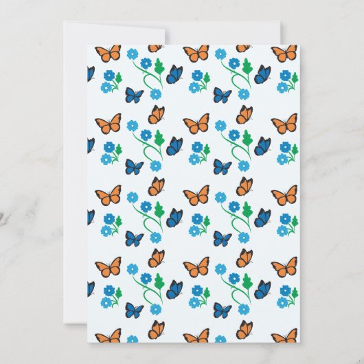 Bruiloftsuitnodiging Butterfly Kaart (Achterkant)