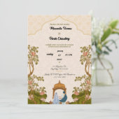 bruiloftsuitnodiging indiaans kaart (Staand voorkant)