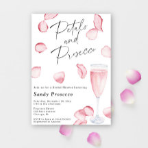 Bruiloftsuitnodiging met Bloemen & Prosecco
