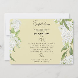 Bruiloftsuitnodiging met Gele Druipende Witte Hort Kaart