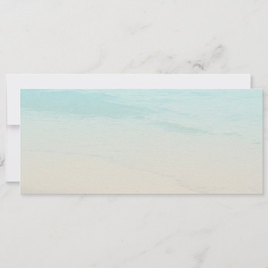 Bruiloftsuitnodiging met palmboom op het strand kaart (Achterkant)