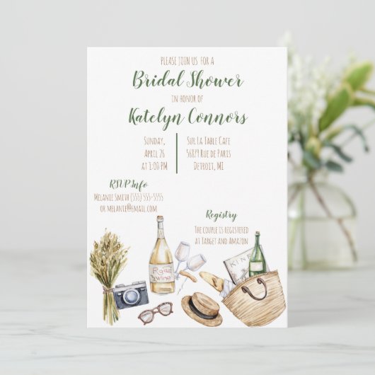 Bruiloftsuitnodiging met wijnmakerijthema kaart (Staand voorkant)