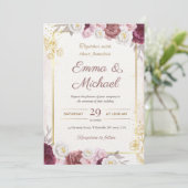 Bruiloftsuitnodiging paar kaart (Staand voorkant)