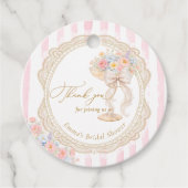 Bruiloftsuitnodiging Petals en Prosecco Bedankjes Labels (Voorkant)