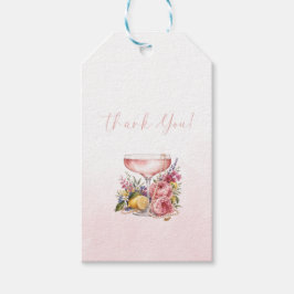 Bruiloftsuitnodiging Petals, Pearls & Prosecco Cadeaulabel
