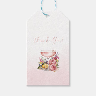 Bruiloftsuitnodiging Petals, Pearls & Prosecco Cadeaulabel