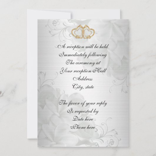 Bruiloftsuitnodiging rode rozen en linten kaart (Achterkant)