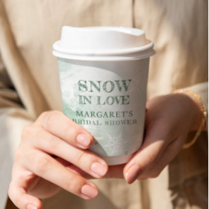 Bruiloftsuitnodiging Sneeuw in Love Papieren Bekers