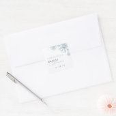 Bruiloftsuitnodiging Sneeuw in Love Vierkante Sticker (Envelop)