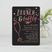 Bruiloftsuitnodiging voor brunch en bubbels kaart (Staand voorkant)