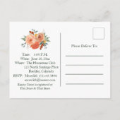 Bruiloftsuitnodiging voor herfstbloemen uitnodiging briefkaart (Achterkant)