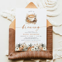 Bruiloftsuitnodiging voor koffie, Love Is Brewing