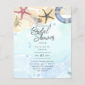 Bruiloftsuitnodiging voor strand bruidspartij kust flyer (Voorkant)