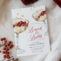 Bruiloftsuitnodiging voor winterbrunch en bubbels